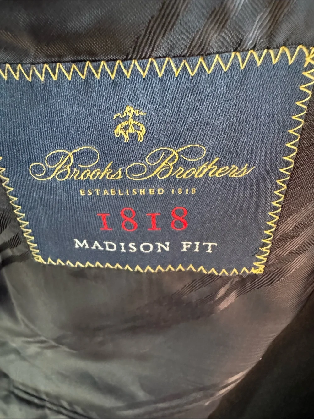 Brooks Brothers 1818 Madison Fit Navy Blazer 48R Italian Wool Gold Buttons